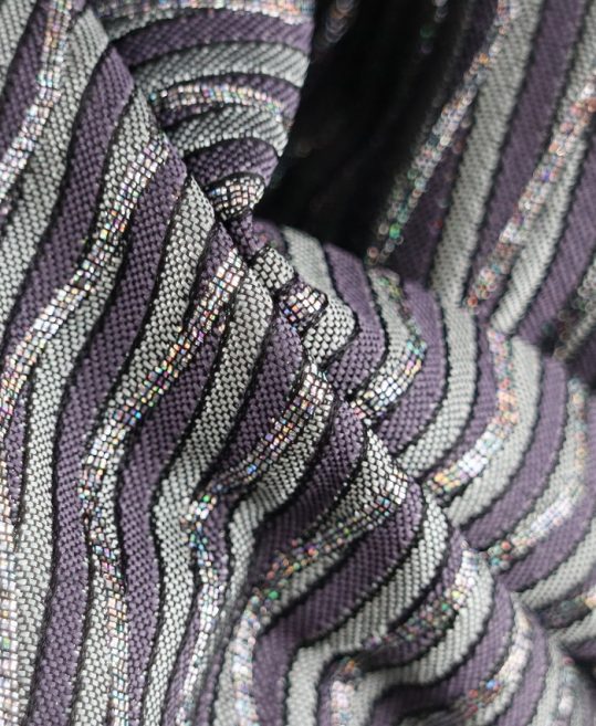 男性用袴単品レンタル(成人式・結婚式・卒業式)グレー紫・ラメストライプ[身長175cm]No.126